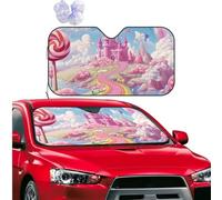 Car Windshield Sun Shade Foldable Sun Visor Protector Pink candy land Sun Shade Windshield for Front Window Reflector Sunshade Heatshield Sunshades for Truck SUV Car Interior Accessories M