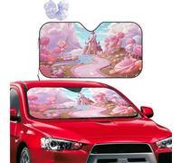Car Windshield Sun Shade Foldable Sun Visor Protector Pink candy land Sun Shade Windshield for Front Window Reflector Sunshade Heatshield Sunshades for Truck SUV Car Interior Accessories S