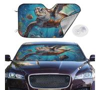Car Windshield Sun Shade Foldable Sun Visor Protector Sea Turtle Dolphin Fish Sun Shade Windshield for Front Window Reflector Sunshade Heatshield Sunshades for Truck SUV Car Interior Accessories S
