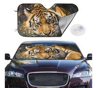 Car Windshield Sun Shade Foldable Sun Visor Protector Tiger at rest Sun Shade Windshield for Front Window Reflector Sunshade Heatshield Sunshades for Truck SUV Car Interior Accessories M