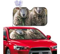 Car Windshield Sun Shade Foldable Sun Visor Protector Two Sheep Images Sun Shade Windshield for Front Window Reflector Sunshade Heatshield Sunshades for Truck SUV Car Interior Accessories M