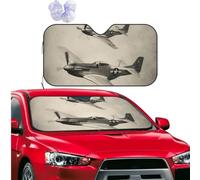 Car Windshield Sun Shade Foldable Sun Visor Protector World War 2 Aircraft Airplane Sun Shade Windshield for Front Window Reflector Sunshade Heatshield Sunshades for SUV Car Interior Accessories M