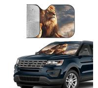 Car Windshield Sun Shade Foldable Two Lions Auto Front Window Sun Shield Heat and UV Rays Sunshade for Car Front Window Keep Cool and Protect Auto Interior Accessories