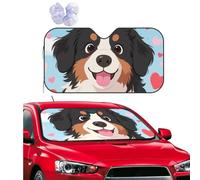 Car Windshield Sun Shade Foldable Uv Ray Sun Visor Protector Sunshade to Keep Your Vehicle Cool, Bernese Dog Hearts Car Front Window Sun Shade Visor Shield Cover for Car Accessories 51x27.5 Inch