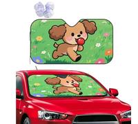 Car Windshield Sun Shade Foldable Uv Ray Sun Visor Protector Sunshade to Keep Your Vehicle Cool, Cartoon Dog Car Front Window Sun Shade Visor Shield Cover for Car Accessories 51x27.5 Inch