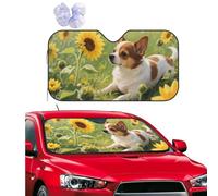 Car Windshield Sun Shade Foldable Uv Ray Sun Visor Protector Sunshade To Keep Your Vehicle Cool, Chihuahua Dog Sunflowers Car Front Window Sun Shade Visor Shield Cover For Car Accessories 51x27.5 Inch
