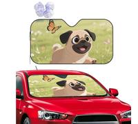 Car Windshield Sun Shade Foldable Uv Ray Sun Visor Protector Sunshade to Keep Your Vehicle Cool, Cute Dog1 Car Front Window Sun Shade Visor Shield Cover for Car Accessories 55x29.9 Inch
