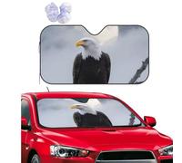 Car Windshield Sun Shade Foldable Uv Ray Sun Visor Protector Sunshade to Keep Your Vehicle Cool, Eagle Full Moon Car Front Window Sun Shade Visor Shield Cover for Car Accessories 51x27.5 Inch