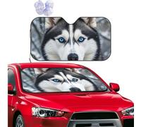 Car Windshield Sun Shade Foldable Windshield Cover Blue eyed husky Windshield Sun Shades Sun Visor Protector Universal Front Windshield Sunshade for Car SUV Truck