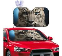 Car Windshield Sun Shade Foldable Windshield Cover Blue Eyed Snow Leopard Windshield Sun Shades Sun Visor Protector Universal Front Windshield Sunshade for Car SUV Truck