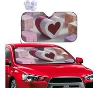 Car Windshield Sun Shade Foldable Windshield Cover Love Heart Cubes Windshield Sun Shades Sun Visor Protector Universal Front Windshield Sunshade for Car SUV Truck