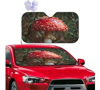 Car Windshield Sun Shade Foldable Windshield Cover Red White Mushroom Windshield Sun Shades Sun Visor Protector Universal Front Windshield Sunshade for Car SUV Truck