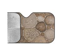 Car Windshield Sun Shade for Car Truck SUVs, Petoskey Stone Print Aluminum Foil Auto Front Window Sun Visor Sun Heat Protection Sunshade with 2 holes, S