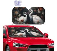 Car Windshield Sun Shade Front Window Sunshade Crane Bird Peach Tree Sun Visor Protector Foldable Car Sun Shade Windshield Reflector Sunshades for SUV Truck Cars Interior Accessories M