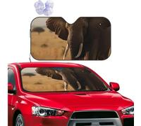 Car Windshield Sun Shade Front Window Sunshade Elephant in the Grassland Sun Visor Protector Foldable Car Sun Shade Windshield Reflector Sunshades for SUV Truck Cars Interior Accessories S