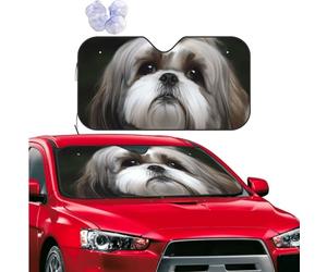 Car Windshield Sun Shade Front Window Sunshade Shih Tzu Dog Sun Visor Protector Foldable Car Sun Shade Windshield Reflector Sunshades for SUV Truck Cars Interior Accessories S