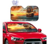 Car Windshield Sun Shade Front Window Sunshade Ship in the sunset Sun Visor Protector Foldable Car Sun Shade Windshield Reflector Sunshades for SUV Truck Cars Interior Accessories M