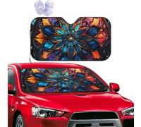 Car Windshield Sun Shade Front Window Sunshade Stained glass windows Sun Visor Protector Foldable Car Sun Shade Windshield Reflector Sunshades for SUV Truck Cars Interior Accessories S