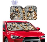 Car Windshield Sun Shade Front Window Sunshade Three giraffes wearing sunglasses Sun Visor Protector Foldable Car Sun Shade Windshield Reflector Sunshades for SUV Truck Cars Interior Accessories M