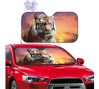 Car Windshield Sun Shade Front Window Sunshade Tiger Colorful Sunset Sun Visor Protector Foldable Car Sun Shade Windshield Reflector Sunshades for SUV Truck Cars Interior Accessories S