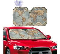 Car Windshield Sun Shade Front Window Sunshade Vintage Old World Map Sun Visor Protector Foldable Car Sun Shade Windshield Reflector Sunshades for SUV Truck Cars Interior Accessories M