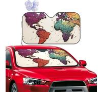 Car Windshield Sun Shade Front Window Sunshade World Map Sun Visor Protector Foldable Car Sun Shade Windshield Reflector Sunshades for SUV Truck Cars Interior Accessories S