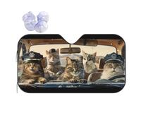 Car Windshield Sun Shade Funny Cats Print Folding Car Front Window Sunshade Cool Reflective Sun Blocker Fits Cars SUV Trucks