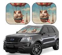 Car Windshield Sun Shade, Hot Air Balloon Guinea Pig Foldable Car Sun Shade Windshield, SUV Car Interior Windshield Sun Shade Offers Full Protection