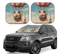 Car Windshield Sun Shade Hot Air Balloon Guinea Pig - Foldable Car Sun Shade Windshield, SUV Car Interior Windshield Sun Shade Offers Full Protection
