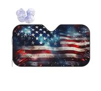 Car Windshield Sun Shade Independence Day American Flag Folding Car Front Window Sunshade Cool Reflective Sun Blocker Fits Cars SUV Trucks