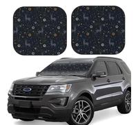 Car Windshield Sun Shade - Milky Way Sun Constellation Deer Foldable Car Sun Shade Visor, Windshield Sunshade Cover, Car Sun Shade Offers Full Protection