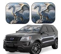 Car Windshield Sun Shade - Mountain White Dragon Foldable Car Sun Shade Visor, Windshield Sunshade Cover, Car Sun Shade Offers Full Protection