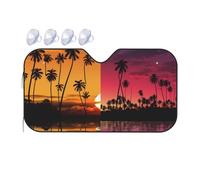 Car Windshield Sun Shade Palm Trees and Sunset Foldable Front Window Sunshade Auto Sun Blocker Visor Protector Auto Interior Protection Windshield Cover for Car Sedan SUV