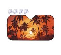 Car Windshield Sun Shade Palm Trees at Sunset Foldable Front Window Sunshade Auto Sun Blocker Visor Protector Auto Interior Protection Windshield Cover for Car Sedan SUV