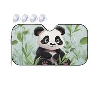 Car Windshield Sun Shade Panda Bamboo Universal Window Sunshade for Auto Sun Heat and UV Rays Blocker Foldable Front Windshield Shade for Car Interior Protection Sun Visor Shade