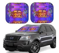 Car Windshield Sun Shade Peace and Love - Foldable Car Sun Shade Windshield, SUV Car Interior Windshield Sun Shade Offers Full Protection