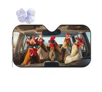 Car Windshield Sun Shade Photo of Rooster Folding Car Front Window Sunshade Cool Reflective Sun Blocker Fits Cars SUV Trucks