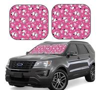 Car Windshield Sun Shade Pink Love Dog - Foldable Car Sun Shade Windshield, SUV Car Interior Windshield Sun Shade Offers Full Protection