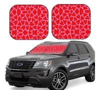 Car Windshield Sun Shade Red Love Heart - Foldable Car Sun Shade Windshield, SUV Car Interior Windshield Sun Shade Offers Full Protection