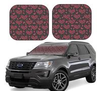 Car Windshield Sun Shade red Love Heart - Foldable Car Sun Shade Windshield, SUV Car Interior Windshield Sun Shade Offers Full Protection