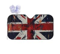Car Windshield Sun Shade Retro Union Jack Flags Folding Car Front Window Sunshade Cool Reflective Sun Blocker Fits Cars SUV Trucks