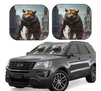 Car Windshield Sun Shade - Ruins Tiger Warrior Foldable Car Sun Shade Visor, Windshield Sunshade Cover, Car Sun Shade Offers Full Protection