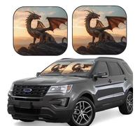 Car Windshield Sun Shade - Sky Sunset Bronze Dragon Foldable Car Sun Shade Visor, Windshield Sunshade Cover, Car Sun Shade Offers Full Protection