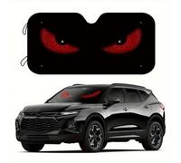 Car Windshield Sun Shade, Stylized Evil Eyes Printed Front Window Sun Visor, Foldable UV Protection Heat Insulation Sunshade for Most Cars SUVs (red)