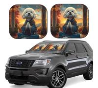 Car Windshield Sun Shade - Sunset Meditating Bichon Frise Foldable Car Sun Shade Visor, Windshield Sunshade Cover, Car Sun Shade Offers Full Protection