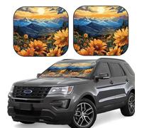 Car Windshield Sun Shade - Sunset Sky Sunflower Foldable Car Sun Shade Visor, Windshield Sunshade Cover, Car Sun Shade Offers Full Protection