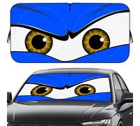 Car Windshield Sun Shade, Sunstrip Windscreen Cover, Car Sun Shade Funny Car Eyes Sun Visor for Car Windshield, Wear-Resistant Black Tape, Foldable 59''x27.5''63''x31.5''