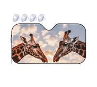 Car Windshield Sun Shade Two Giraffes Face to Face Foldable Front Window Sunshade Auto Sun Blocker Visor Protector Auto Interior Protection Windshield Cover for Car Sedan SUV