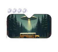 Car Windshield Sun Shade Ufo Abducting School Bus In The Forest Car Windshield Sunshade Windshield Sunshade Sunshade For Car Windshield(70x130cm)