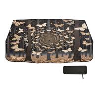 Car Windshield Sun Shade Umbrella 58x29.7 Autumn Trees Butterfly 360° Rotatable UV & Heat Shield for Cars SUVs Trucks